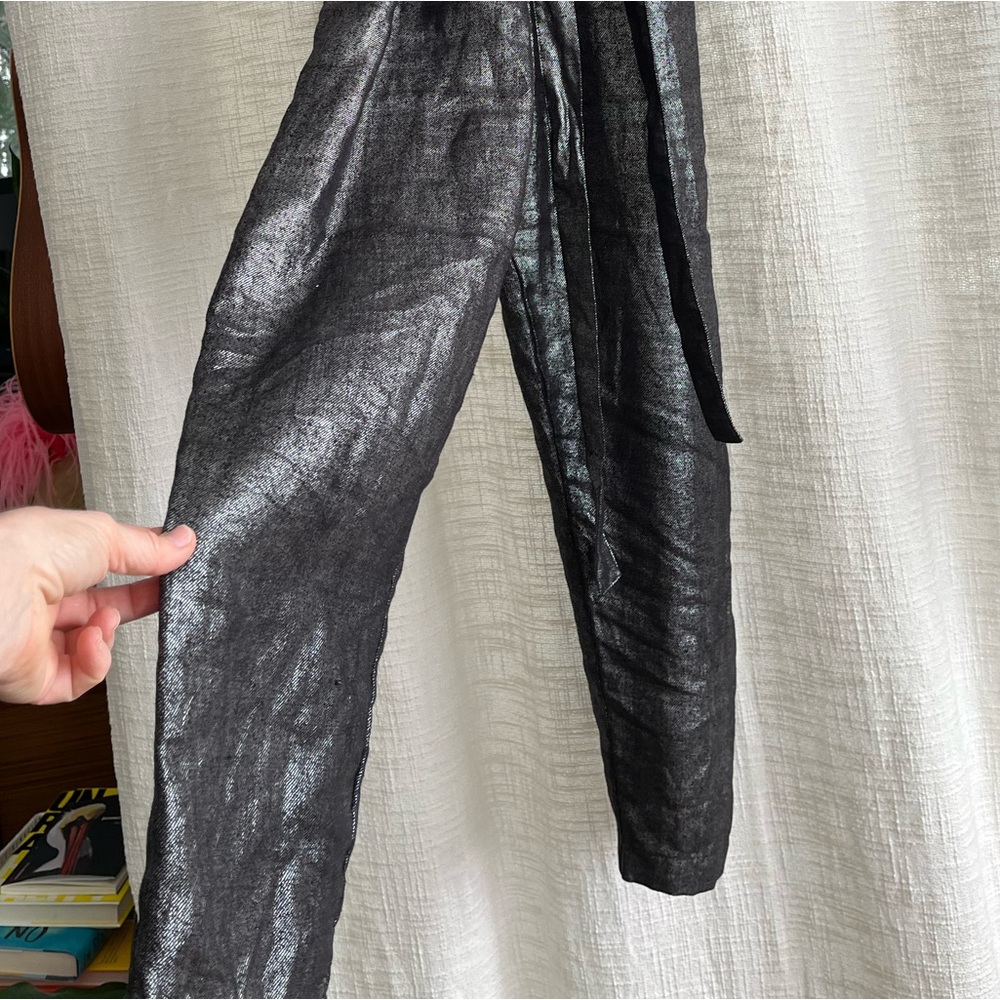 ELK Australia, black/silver linen jumpsuit, size 4 - Picture 6 of 8
